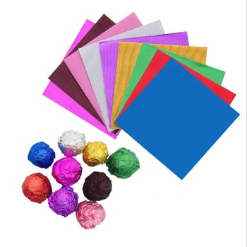100pcs Square Aluminium Foil Color Candy Wrapping Paper Simple Easy Forming for DIY Packaging Candies and Chocolate 4inch