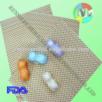 food printed embossed colorful chocolate foil candy wrapper aluminium foil, aluminum foil colors