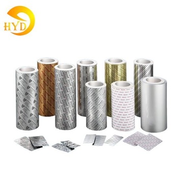 High quality medical pharmaceutical capsule tablets pills packaging printing gold colored coated aluminum blister sealing foil 